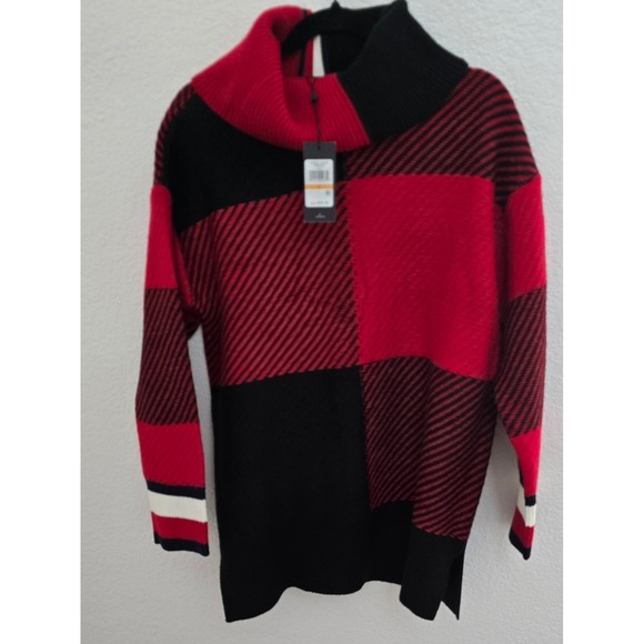 Tommy Hilfiger Sweaters - Tommy Hilfiger Plaid Cowl Neck Sweater Size Small